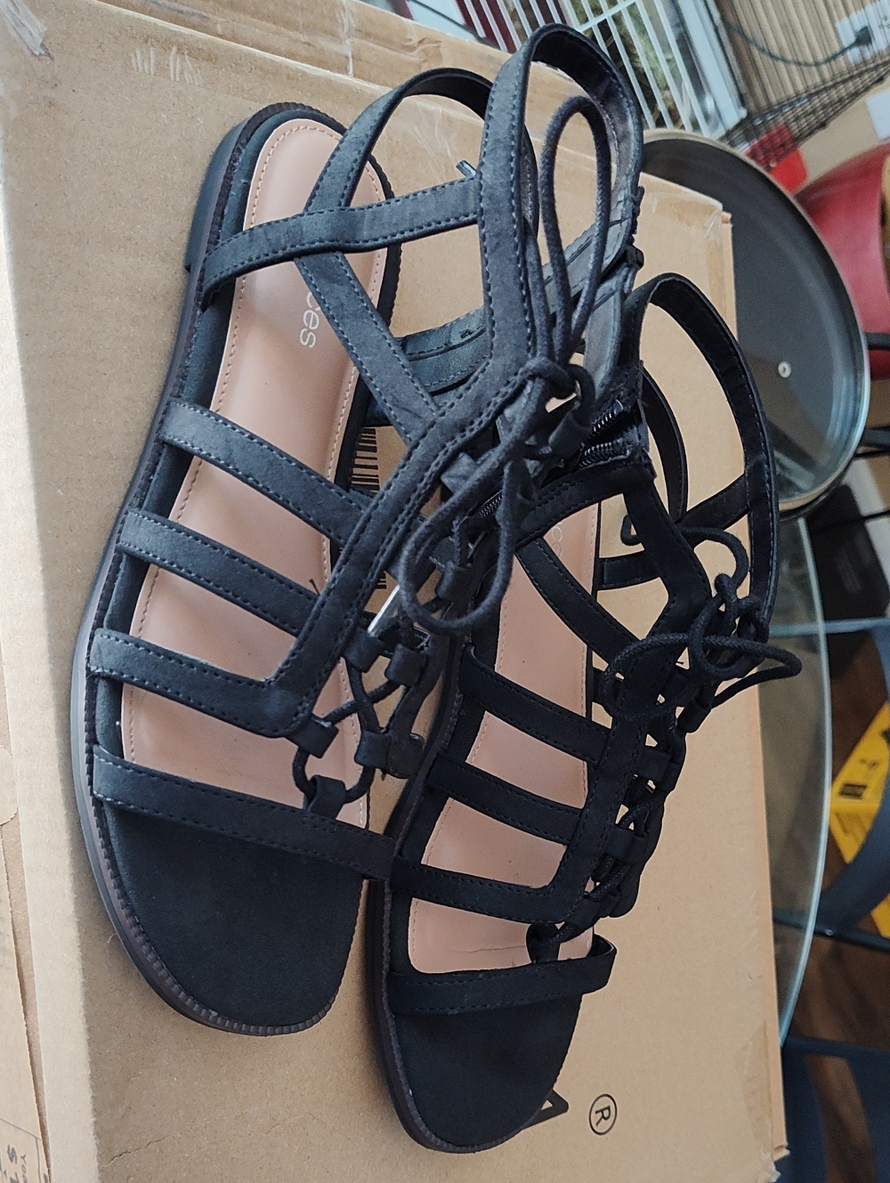 Maurices size 9 Black Gladiator sandals